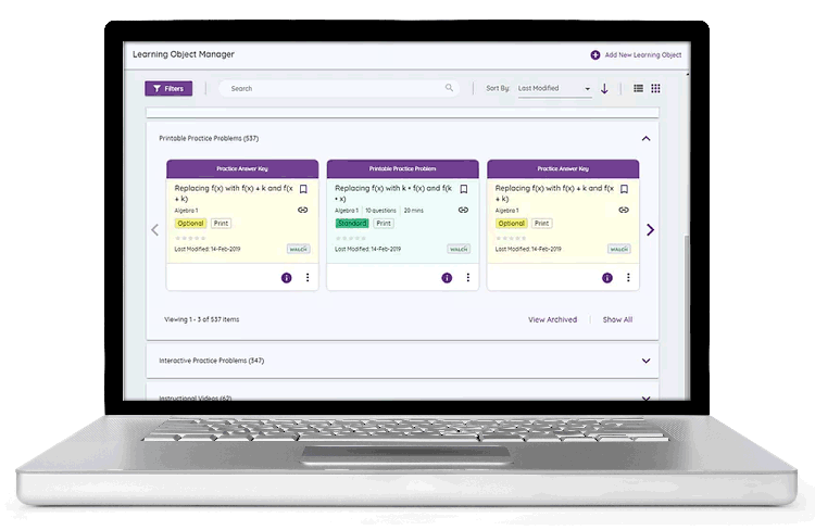 LMS, learning management system, Walch, Walch Education, Online Math, Curriculum Engine, Online Course
